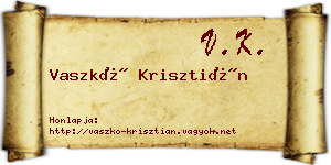 Vaszkó Krisztián névjegykártya